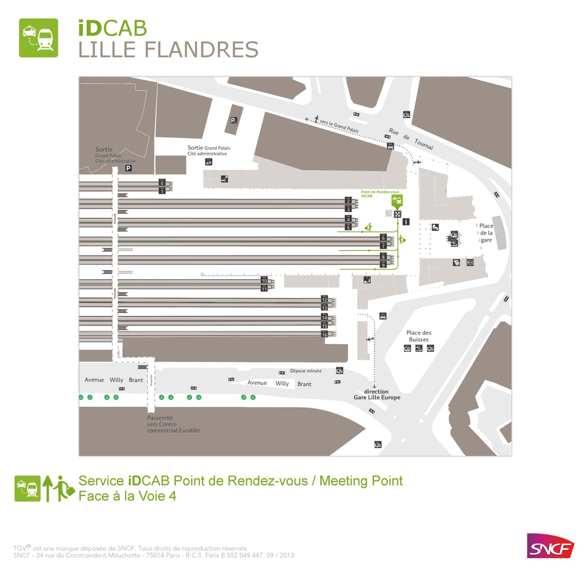 Lille flandres תחנת הרכבת המפה